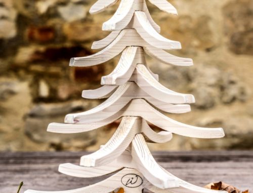 Albero di Natale in legno ALBERTINO bianco